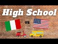 High school in Italy vs High School in the USA.  11 examples
