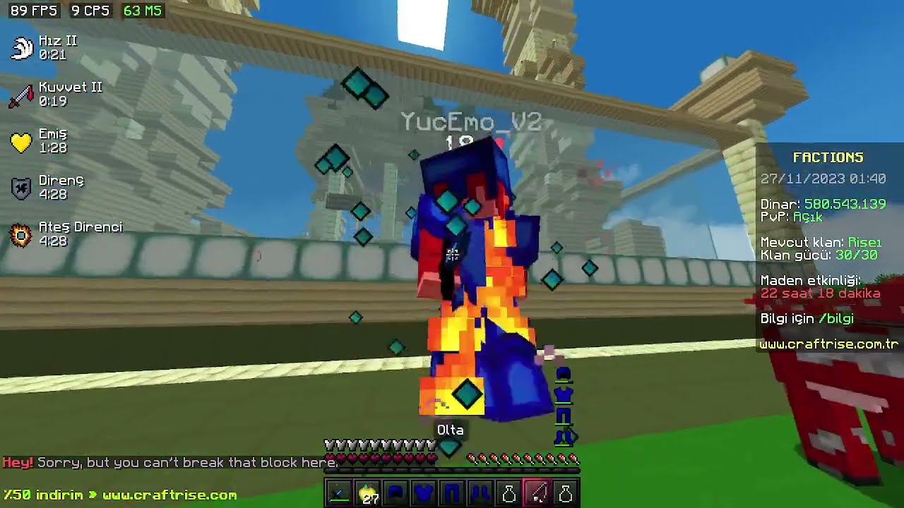 CraftRise Factions / 1v1 Orman Pvp S15 Kestim :) Düz set ile