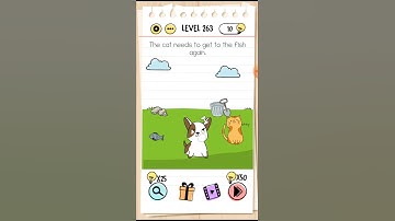 Brain test level 263 The cat needs to get to the fish again. Walkthrough