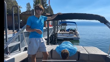 How to Put up and Take Down a Bimini on a Four Winns Boat! #fourwinns #boat #lake