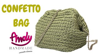 Tutorial Borsa Uncinetto CONFETTO BAG Uncinetto Facile Andy Handmade Borsa in Fettuccia