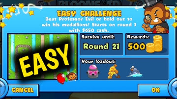 How to Beat New Professor Evil Easy Challenge Week 24 Round 21 Easy BTD BATTLES... 🐵