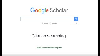 Google Scholar: citation searching and library links