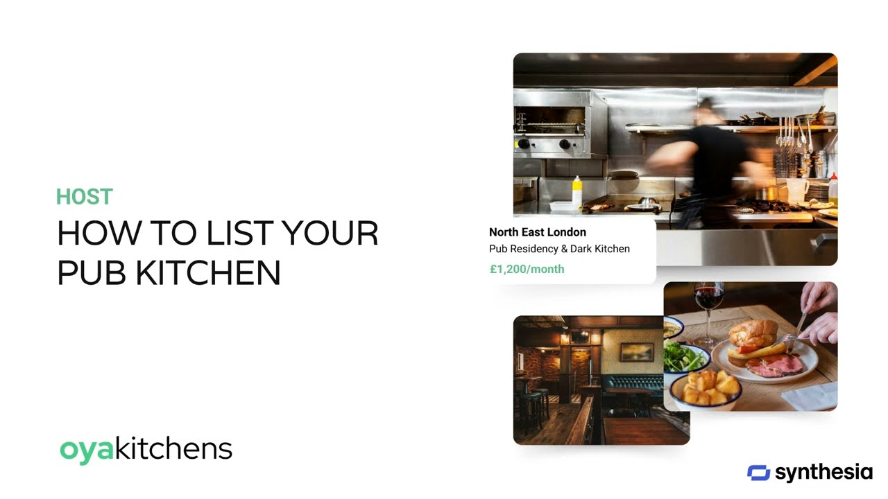 How to list your Kitchen: Advertise your pub's kitchen space on Oya Kitchens | Pub Residency