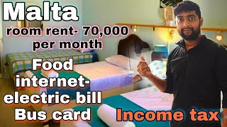 Malta room rent | Malta living costs | Malta me per month  Kitna kharcha hota hai.