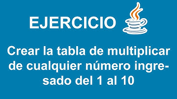 Crear la tabla de multiplicar de cualquier número ingresado del 1 al 10 en Java