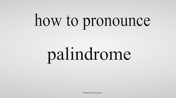 How to pronounce palindrome (CORRECTLY)