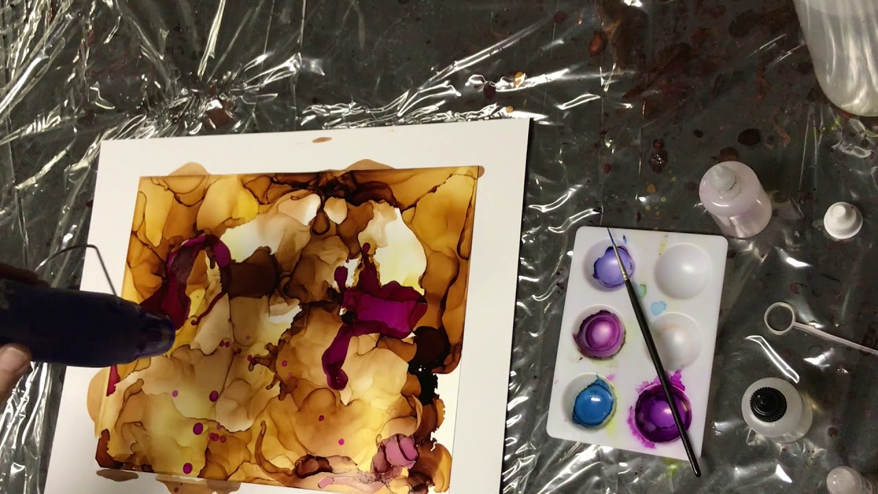 Gold and Fuchsia  (alcohol ink timelapse)