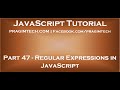 Using regular expressions in JavaScript