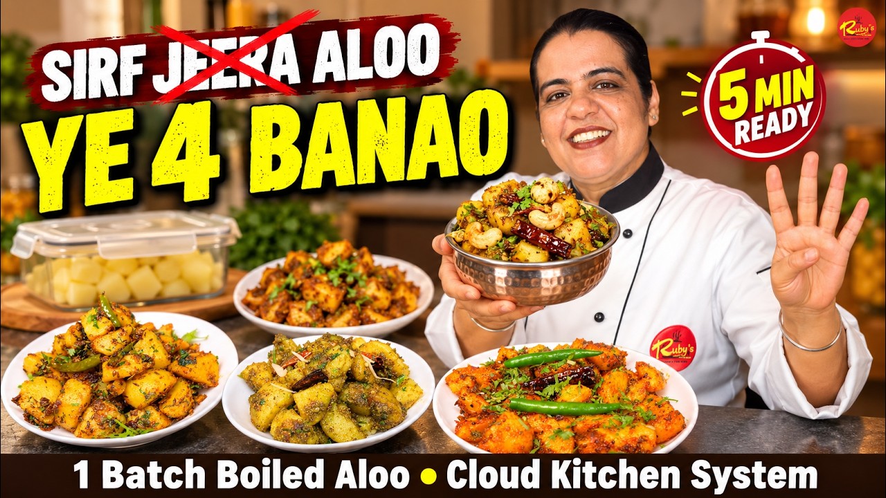 1 Batch Aloo (Potatoes), 4 Commercial Recipes — India Ka Bestseller!