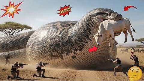Heroic Rescue Team save a courageous white cow from the terrifying attack of a giant python. 🐄🐍