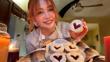 ASMR Baking Raspberry Shortbread Cookies ❤️ (Close Whispered Voiceover)