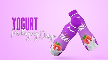 Product packaging design | Yogurt Strawberry flavour | Adobe Photoshop cc