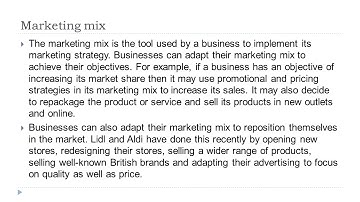 WJEC GCSE Business Studies Unit 5 section 3 - Marketing Mix