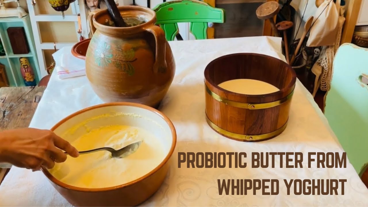 The Process of Making probiotic Butter from whipped yogurt 🥛فرایند تولید کره پروبیوتیک ، دوغ و کشک