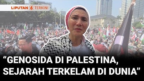 Dukung Palestina, Wanda Hamidah dan Massa Aksi Lawan Genosida di Palestina Unjuk Rasa di Kedubes AS.
