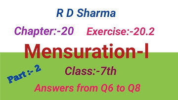 RD Sharma Class 7 maths Chapter 20 | Mensuration- I Ex 20.2 | Class 7 Maths RD Sharma Solutions