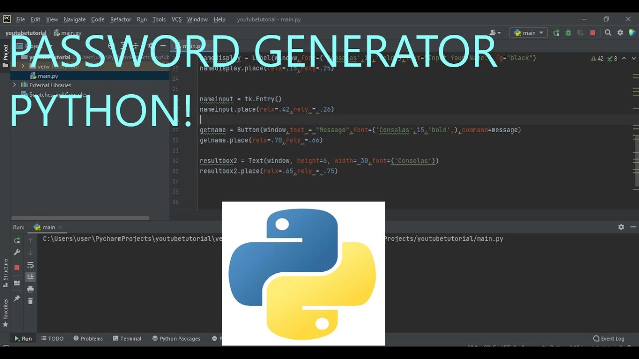 How To Make A Random Password Generator With Python - YouTube