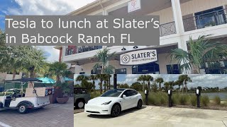 Tesla lunch at Slater's in Babcock Ranch FL