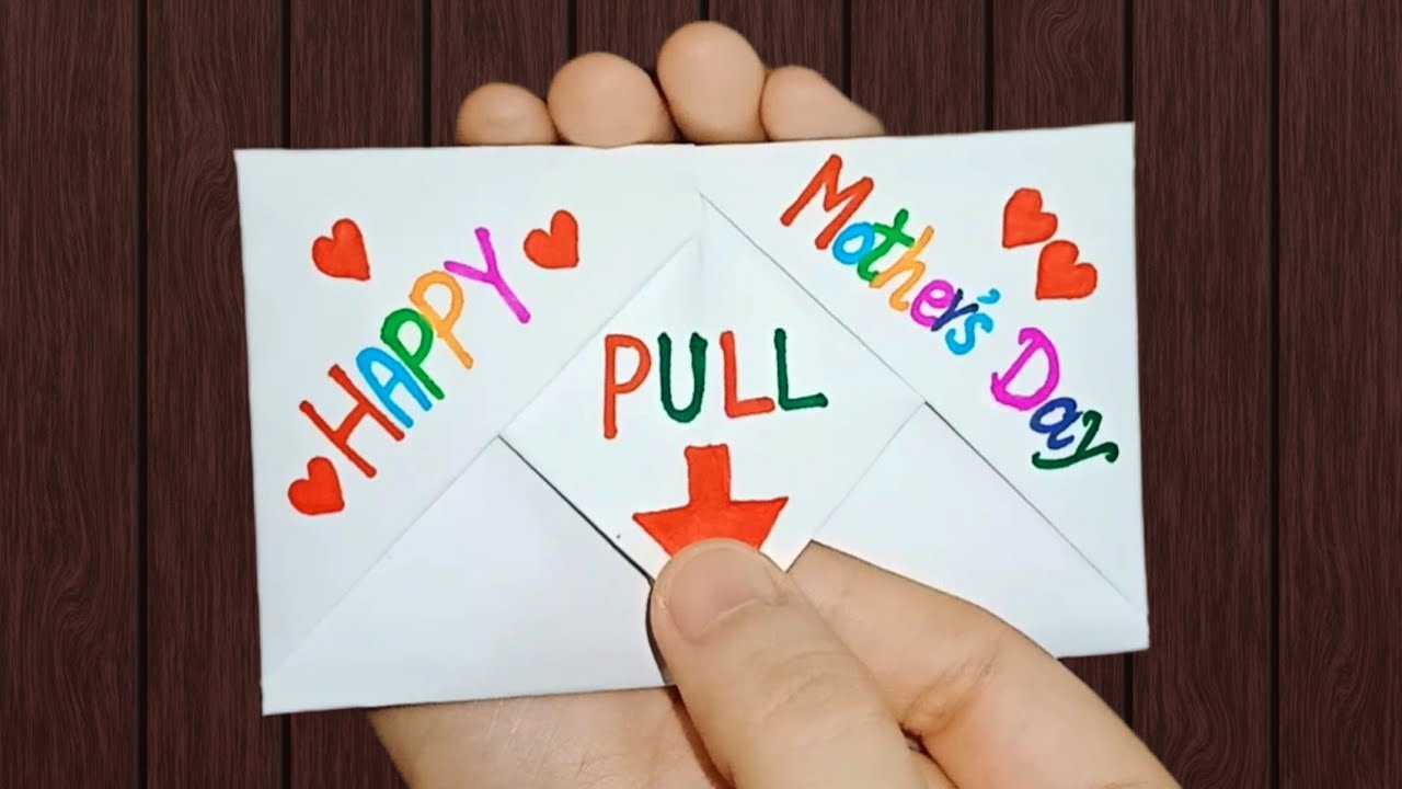 DIY Secret Message card for Mother's Day How to make Pull Origami
