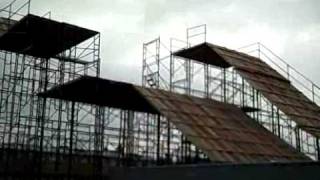 Bend WinterFest Rail Jam under construction
