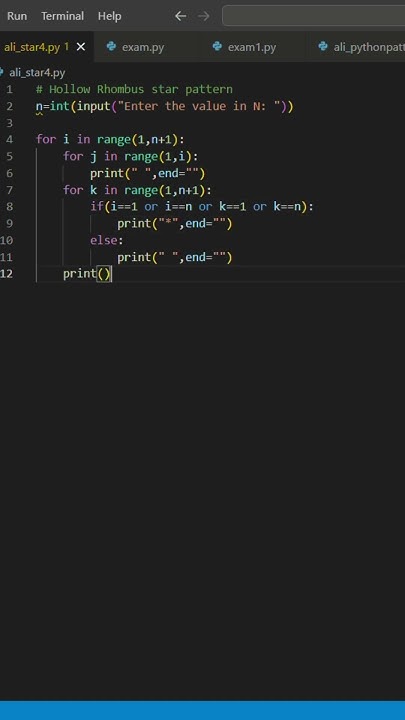 😱😱Brilliant Pattern In Python #coding #youtubeshorts #shorts - YouTube