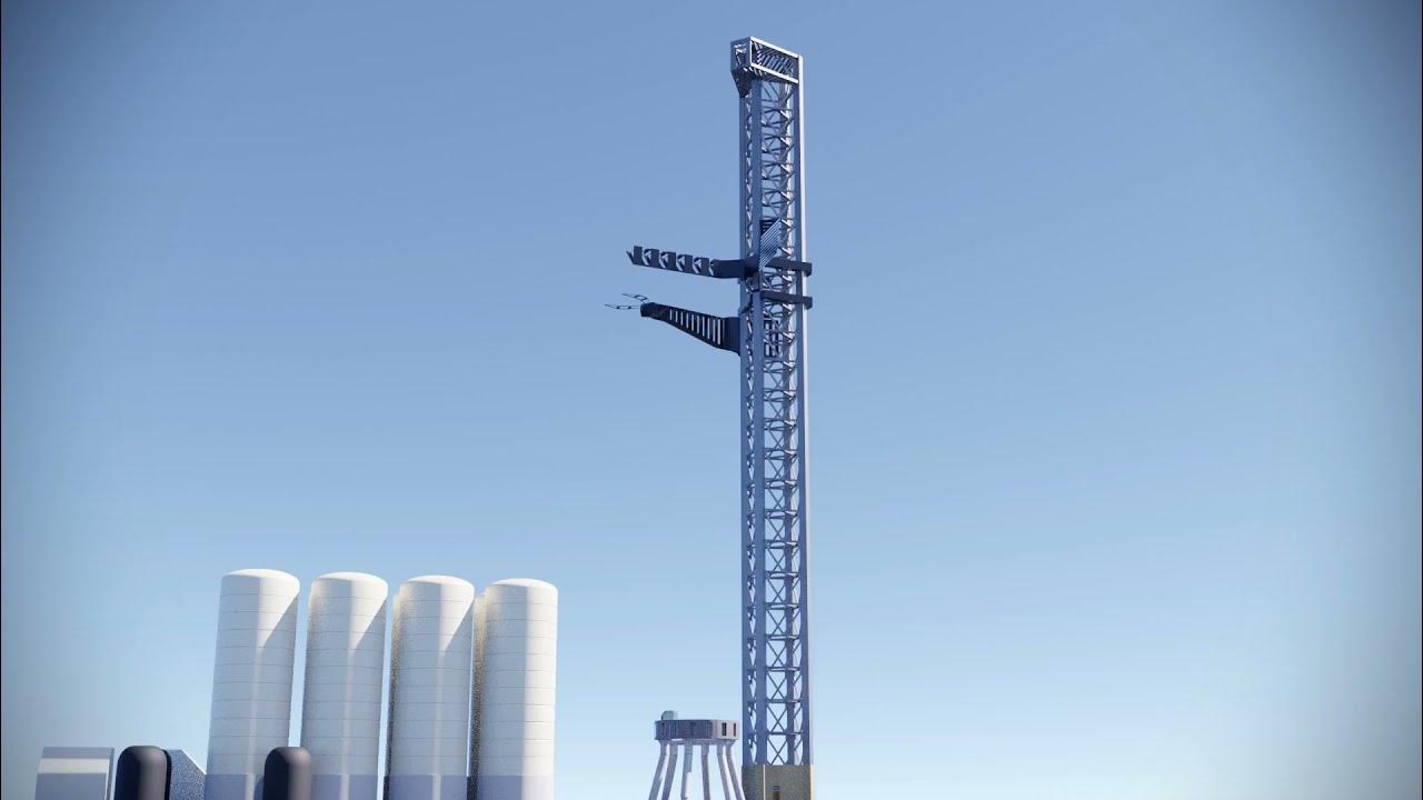 SpaceX SuperHeavy Booster Catch Animation YouTube