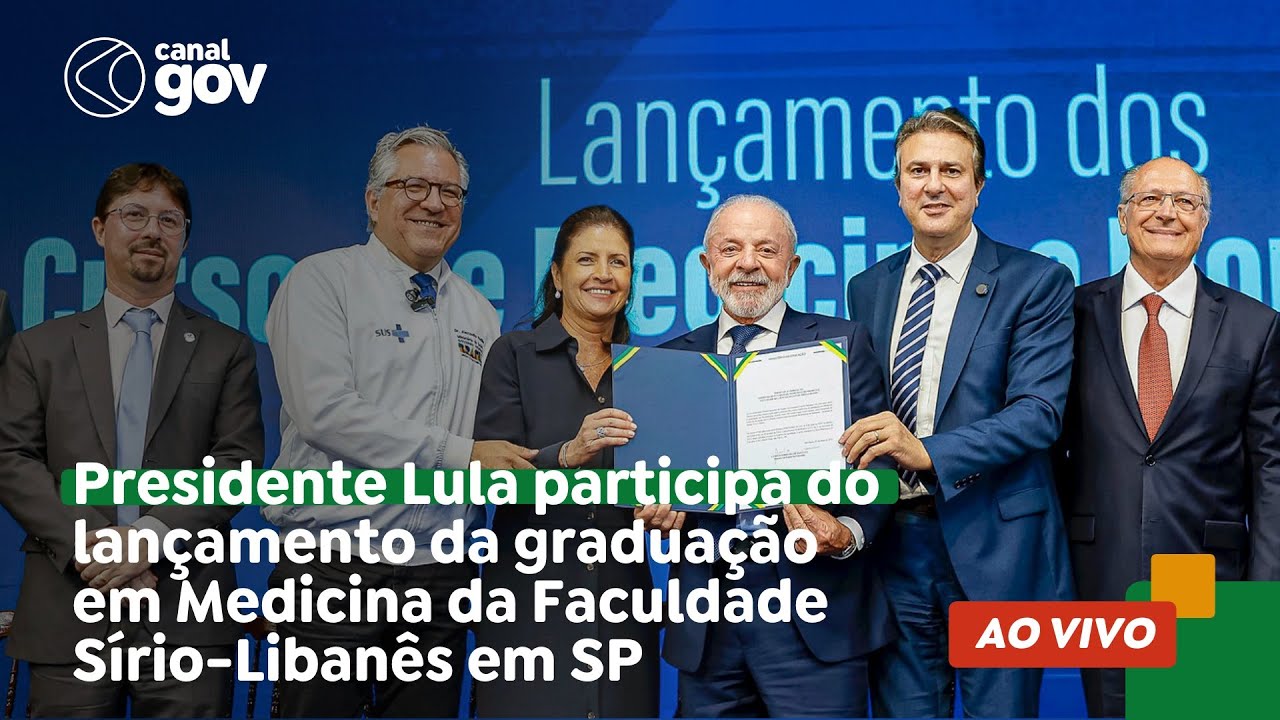 🔴 Presidente Lula participa do lançamento da graduação em Medicina da Faculdade Sírio-Libanês em SP