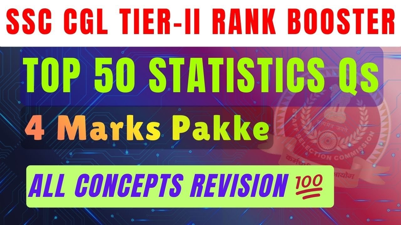 SSC CGL Tier-2 STATISTICS 🔥 | Top 50 MUST-DO Questions | Rank Booster Series |CGL TIER 2|APTIMATHS