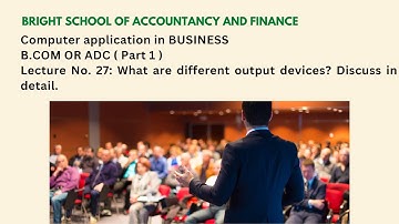 Computer application in business | B.COM OR ADC (Part 1) | Past papers Solved | Lecture: No 27