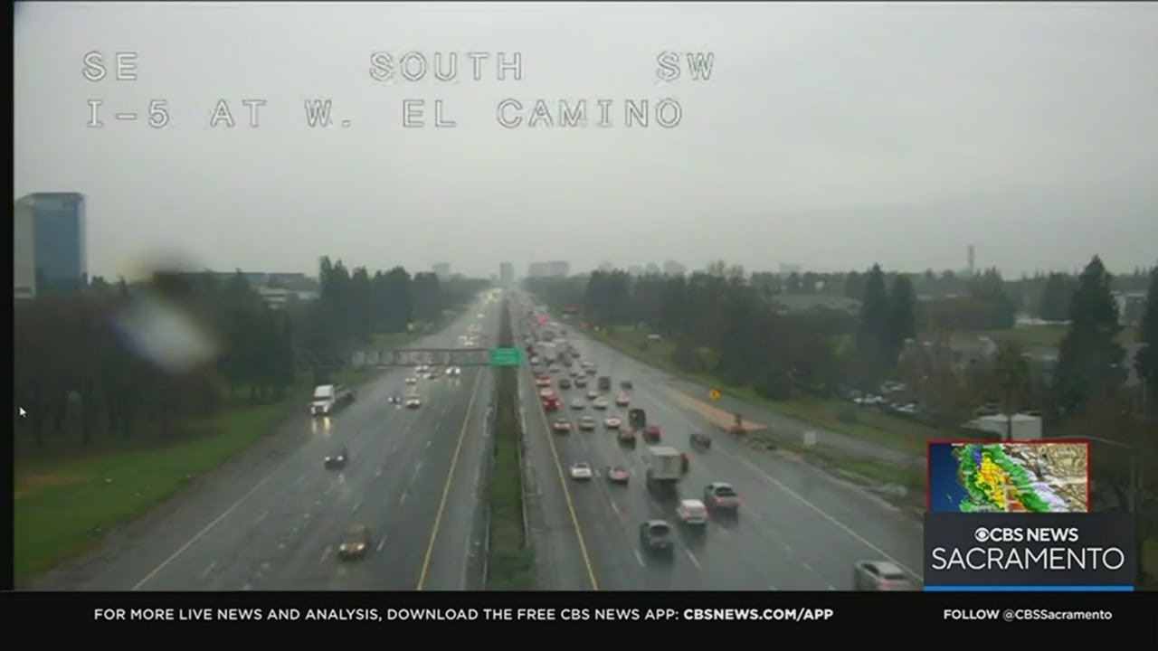 Wet morning commute as leading edge of storm hits NorCal - YouTube