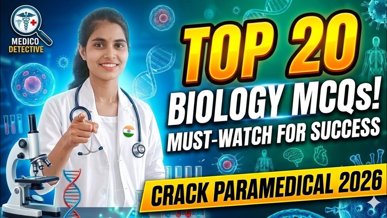 Paramedical Entrance Exam 2026 | Biology Top 20 MCQs | MedicoDetective#examprepration 