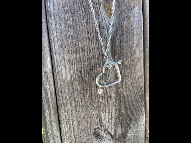 Heart necklace, love jewelry, floating heart, first love, silver –  Kpughdesigns