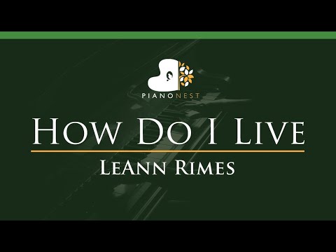 LeAnn Rimes How Do I Live LOWER Key Piano Karaoke Instrumental 