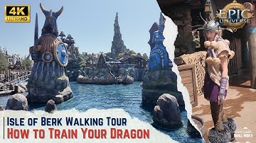Universal Epic Universe | 🐉 How to Train Your Dragon - Isle of Berk Walking Tour (no commentary)