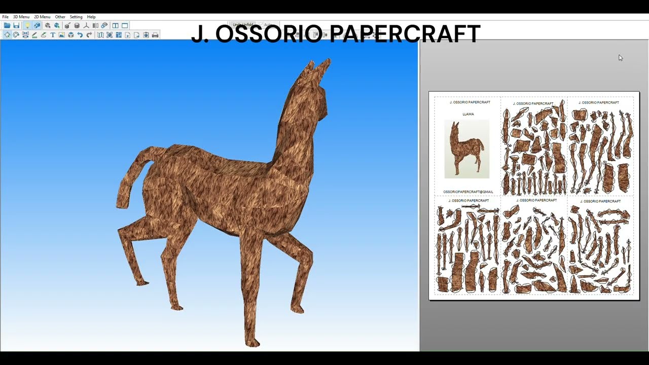 Llama Andina Low Poly Papercraft