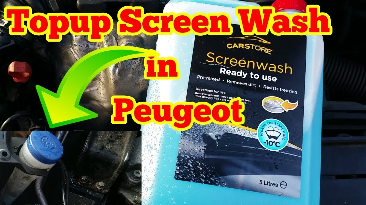 How To Locate/Topup Screen Wash in Peugeot. YouTube