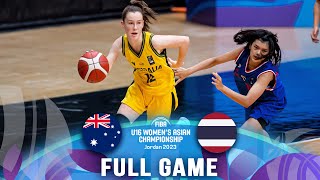 Australia v Thailand | Full Basketball Game | FIBA U16 Women's Asian Championship 2023