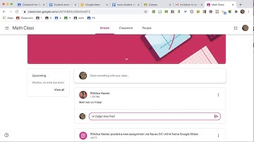 Student View  Viewing an announcement on the Stream of Google Classroom