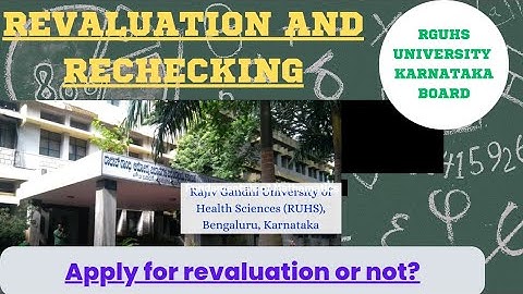 Revaluation in RGUHS university|Steps and procedure to apply|