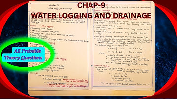 Chap-9 | Water Logging And Drainage | Irrigation | All Probable Theory questions |IOE| TU|PU|PoU| KU