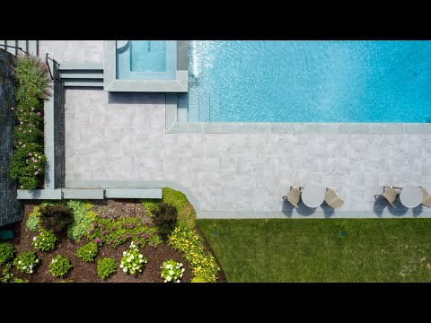Metal Porcelain Paver in Saddle River, NJ Backyard Makeover Landscaping Ideas by NT Pavers