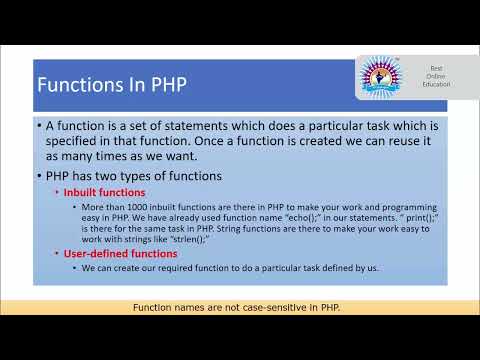 36 Introduction And Advantages of Functions In PHP