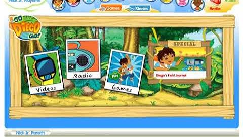 Go, Diego Go! Website On Nick Jr. Playtime (2004-2010)