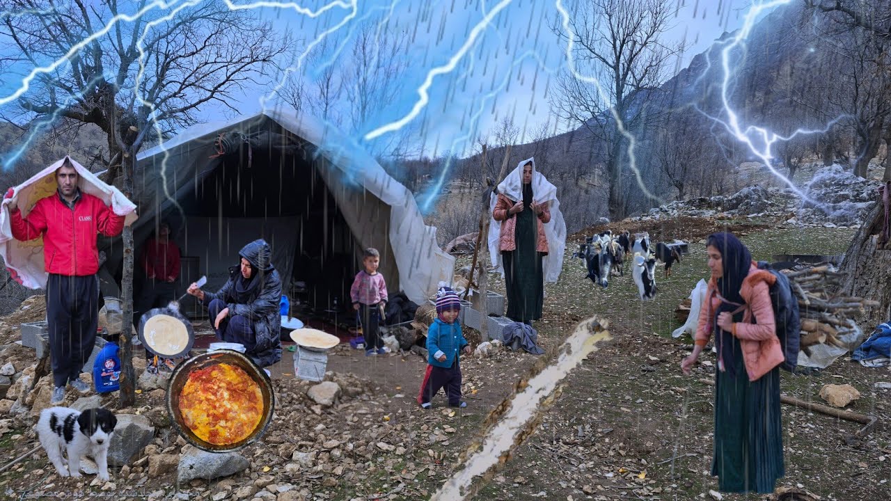 Heavy rain and storms in the Zagros Mountains | Nomadic nomads fight for survival