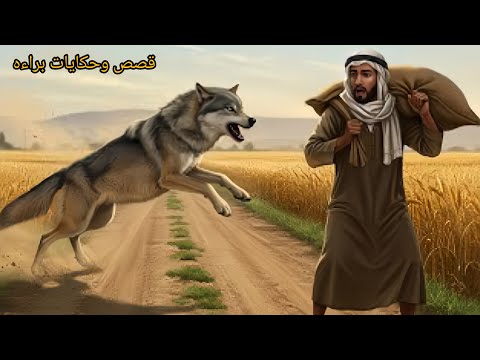 قصة الذئب الذي أنكر معروف الفلاح وأراد أن يفترسه والثعلب الذي أنقذه