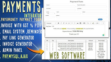 Payumoney payment gateway form integration in PHP website| Invoice with GST | Email and Pay link App