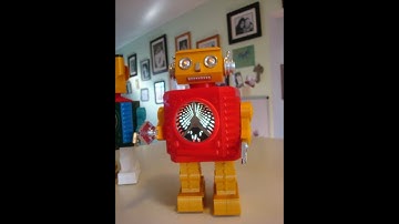 Jupiter 2 Radar Robot. 3d print. Linear shuffle walk, turning body, moving arms moving radar screen.