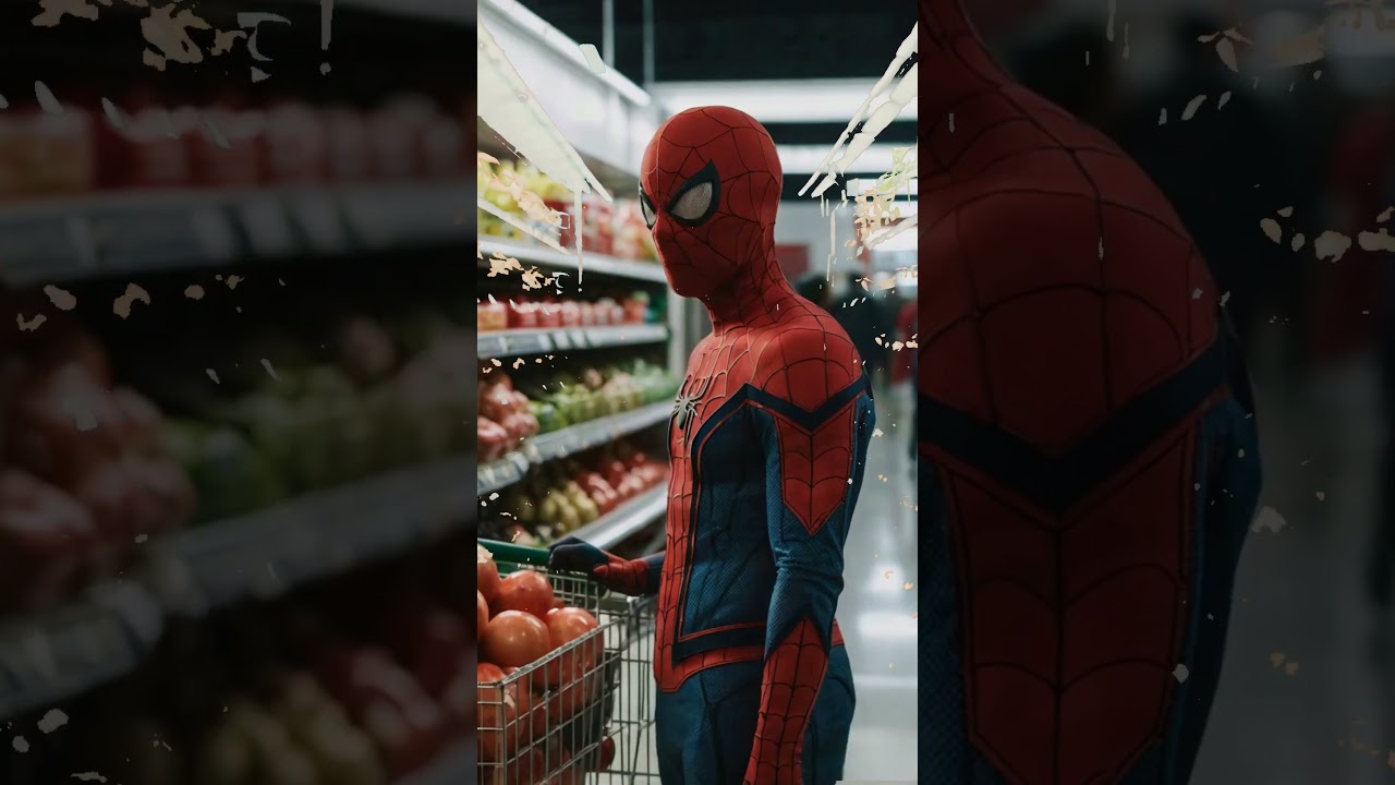 Spider-Man goes grocery shopping