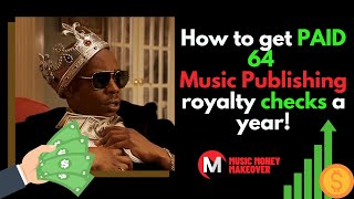 How to get PAID 64 MUSIC PUBLISHING royalty CHECKS a year!